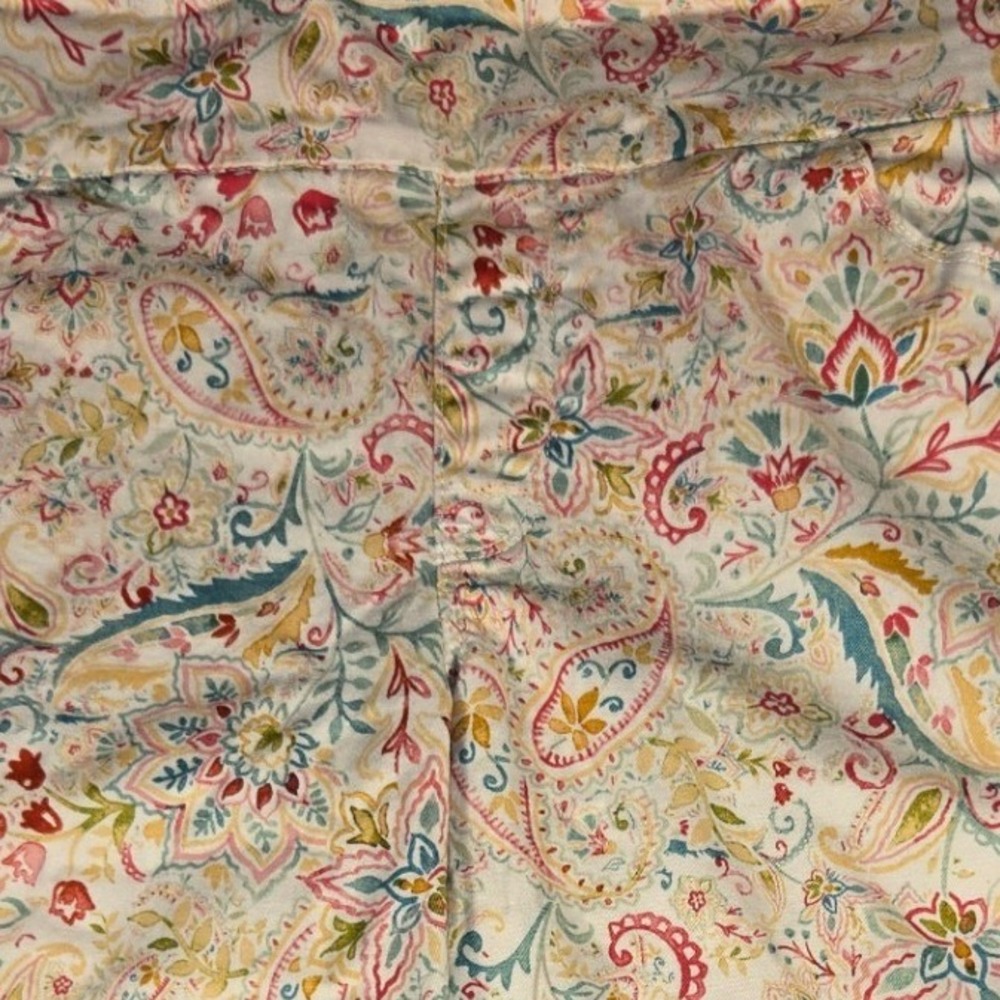 Bandolino Theadora Capri Pants Womens 14 Multicolor Paisley Floral Crop Trousers - Picture 4 of 8